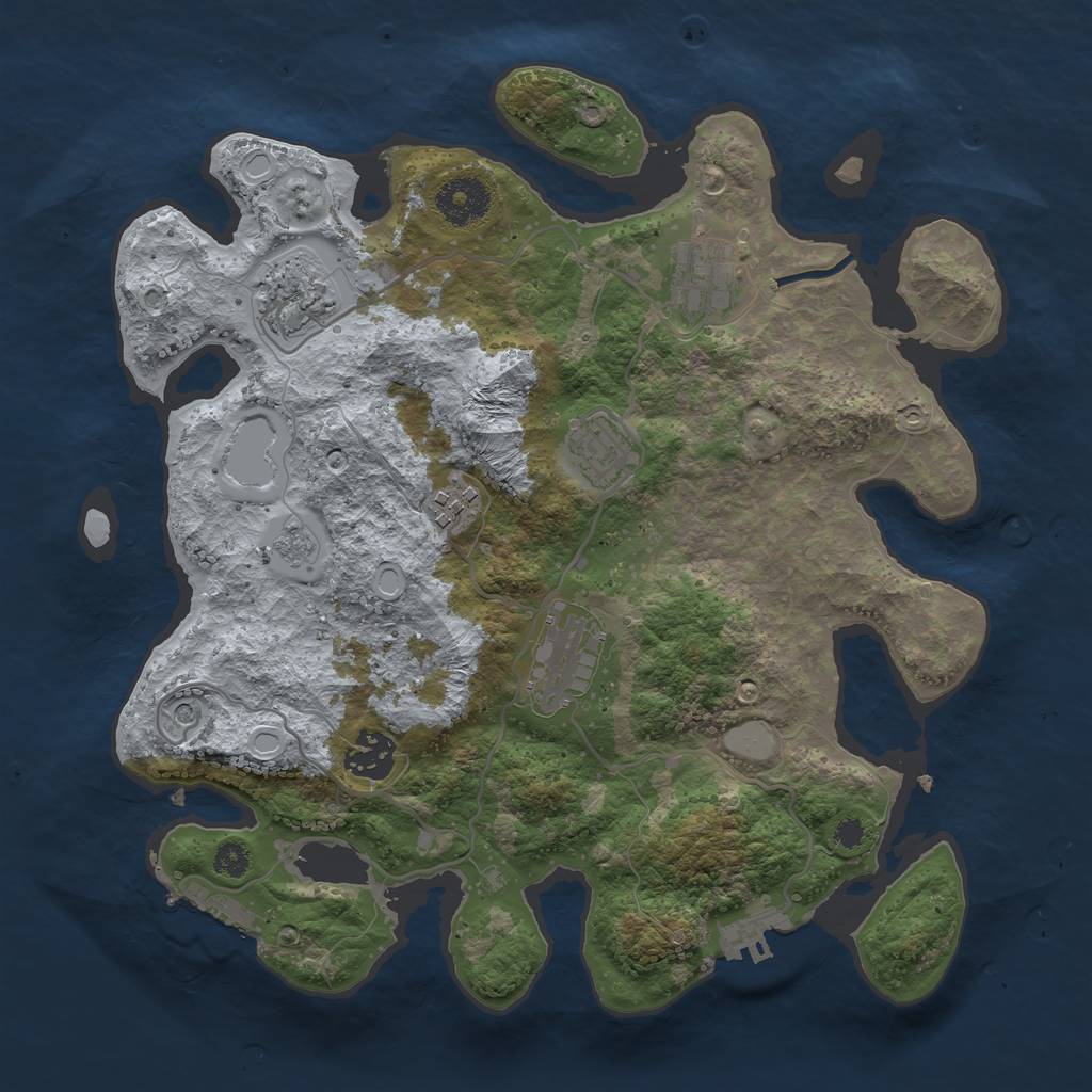 Rust Map: Procedural Map, Size: 3250, Seed: 15455783, 15 Monuments
