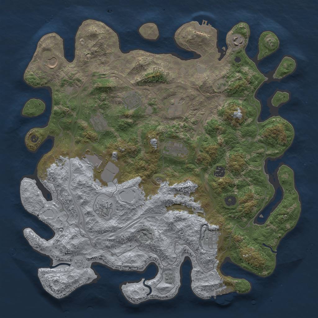 Rust Map: Procedural Map, Size: 4250, Seed: 483392, 20 Monuments