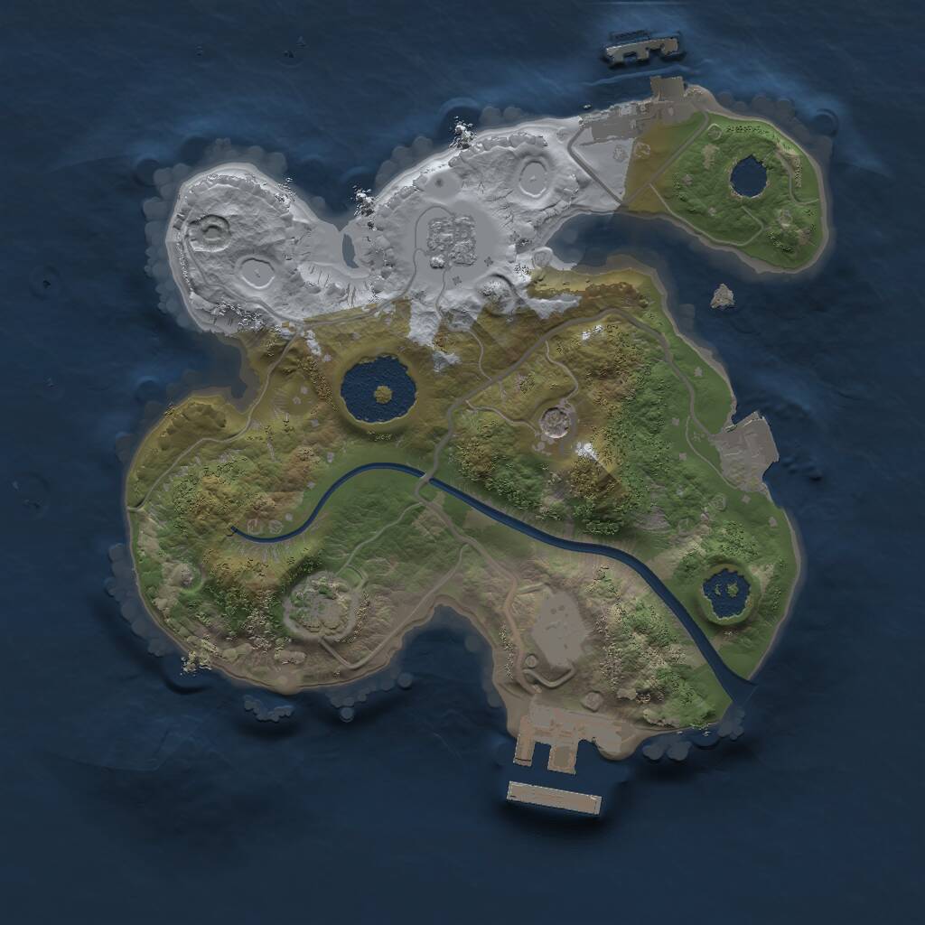 Rust Map: Procedural Map, Size: 2000, Seed: 440, 6 Monuments
