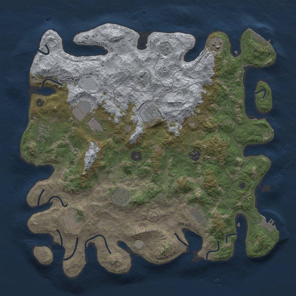 Rust Map: Procedural Map, Size: 4000, Seed: 788469290, 18 Monuments