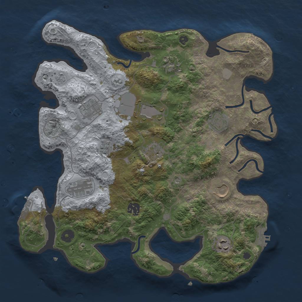 Rust Map: Procedural Map, Size: 3500, Seed: 63782, 19 Monuments