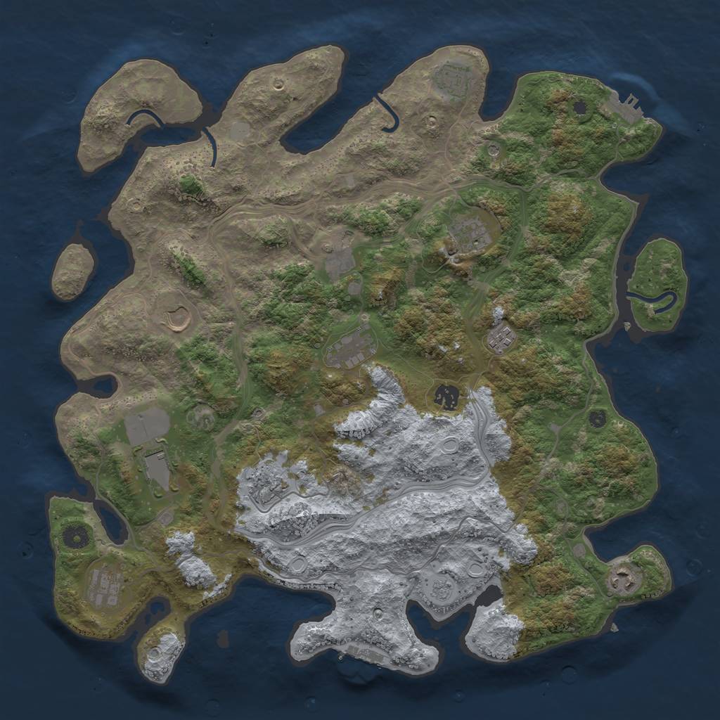 Rust Map: Procedural Map, Size: 4250, Seed: 428498929, 20 Monuments