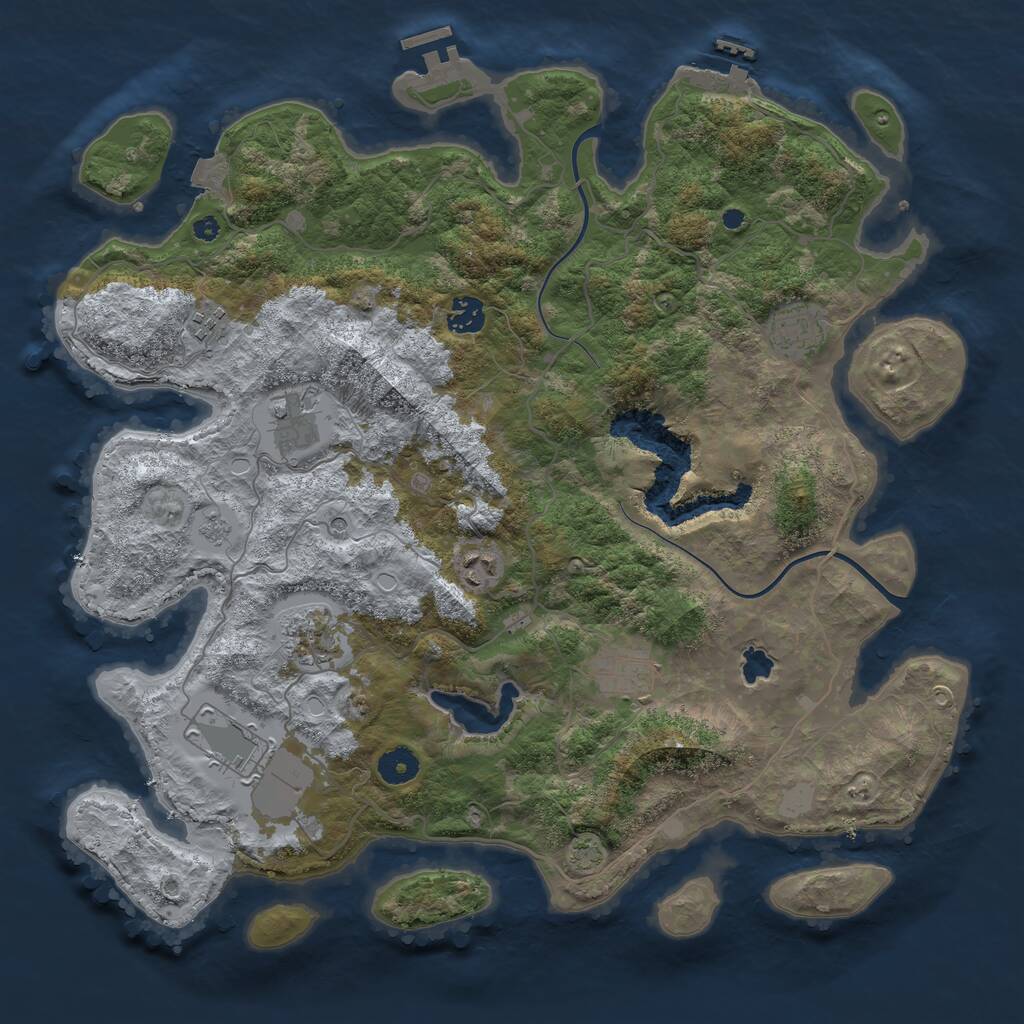 Rust Map: Procedural Map, Size: 4000, Seed: 261451, 14 Monuments