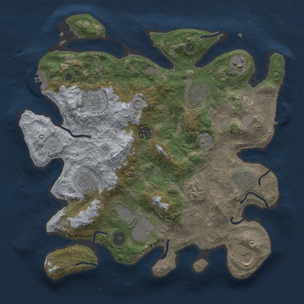 Rust Map: Procedural Map, Size: 3500, Seed: 528902, 17 Monuments