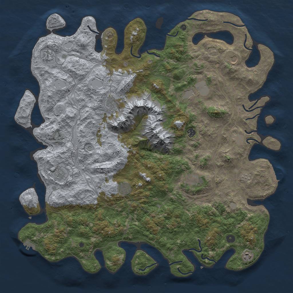 Rust Map: Procedural Map, Size: 5200, Seed: 86077819, 20 Monuments