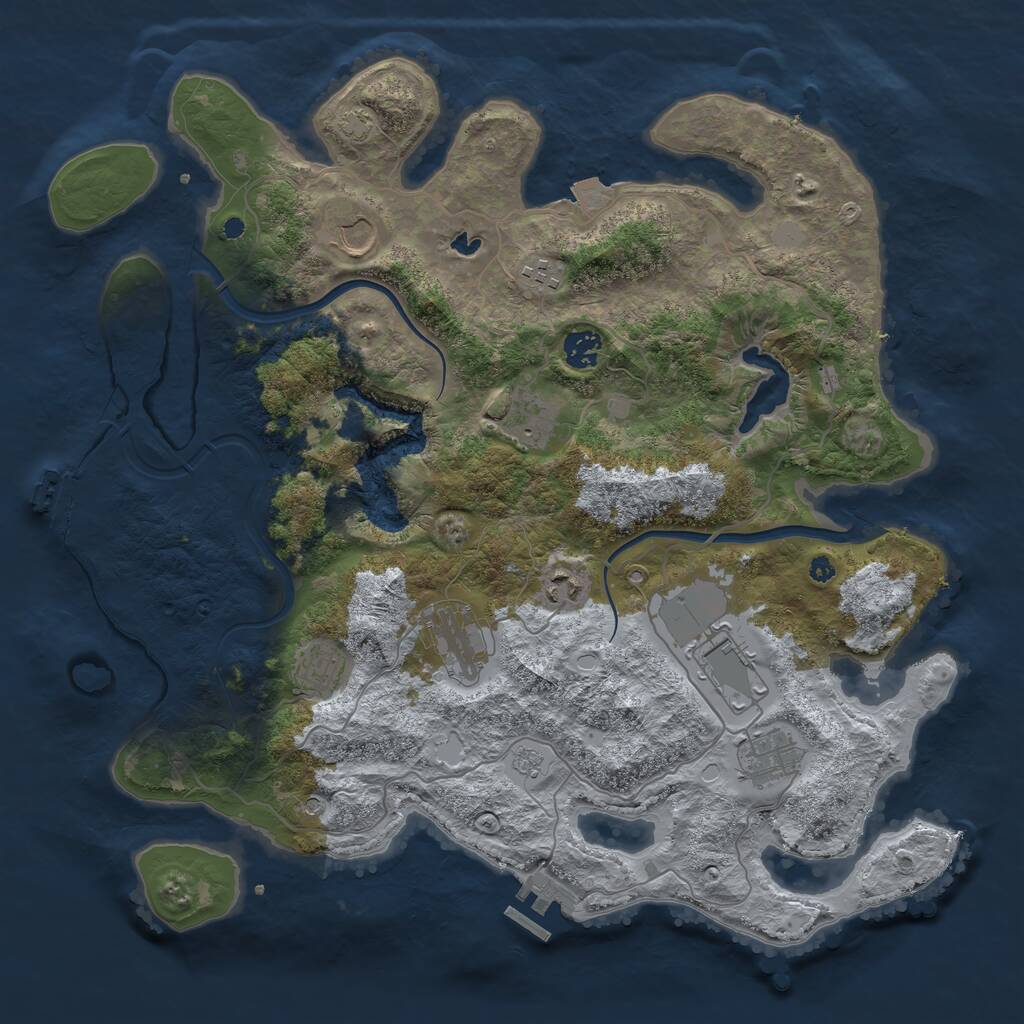 Rust Map: Procedural Map, Size: 4000, Seed: 826, 15 Monuments