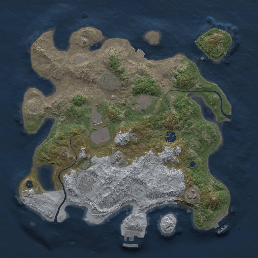 Rust Map: Procedural Map, Size: 3500, Seed: 126561, 12 Monuments