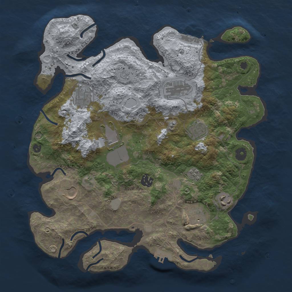 Rust Map: Procedural Map, Size: 3500, Seed: 112, 18 Monuments