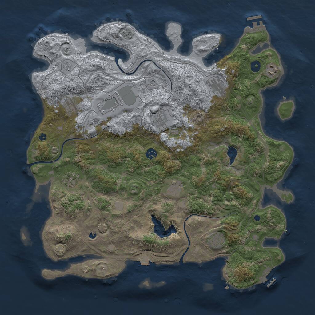 Rust Map: Procedural Map, Size: 4300, Seed: 740585793, 16 Monuments