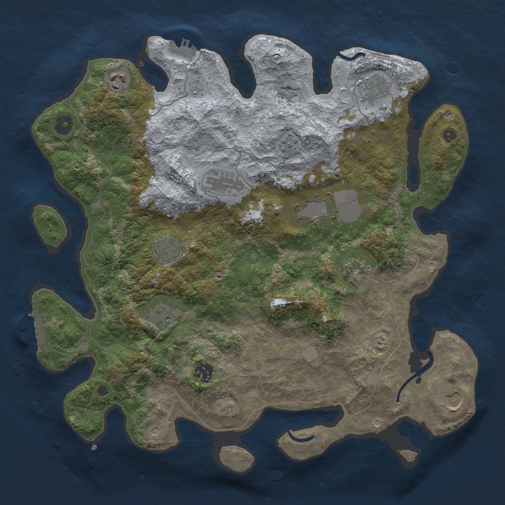 Rust Map: Procedural Map, Size: 4000, Seed: 699879161, 19 Monuments