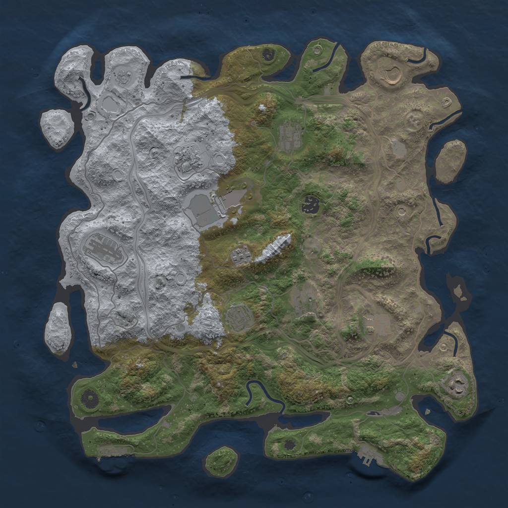 Rust Map: Procedural Map, Size: 4250, Seed: 8273859, 20 Monuments