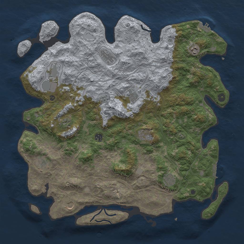 Rust Map: Procedural Map, Size: 4500, Seed: 24011, 20 Monuments