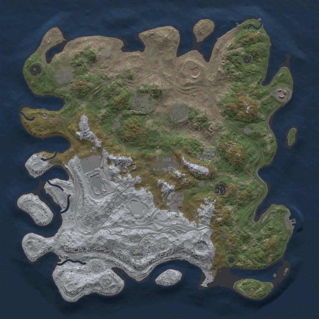 Rust Map: Procedural Map, Size: 4250, Seed: 550526859, 19 Monuments