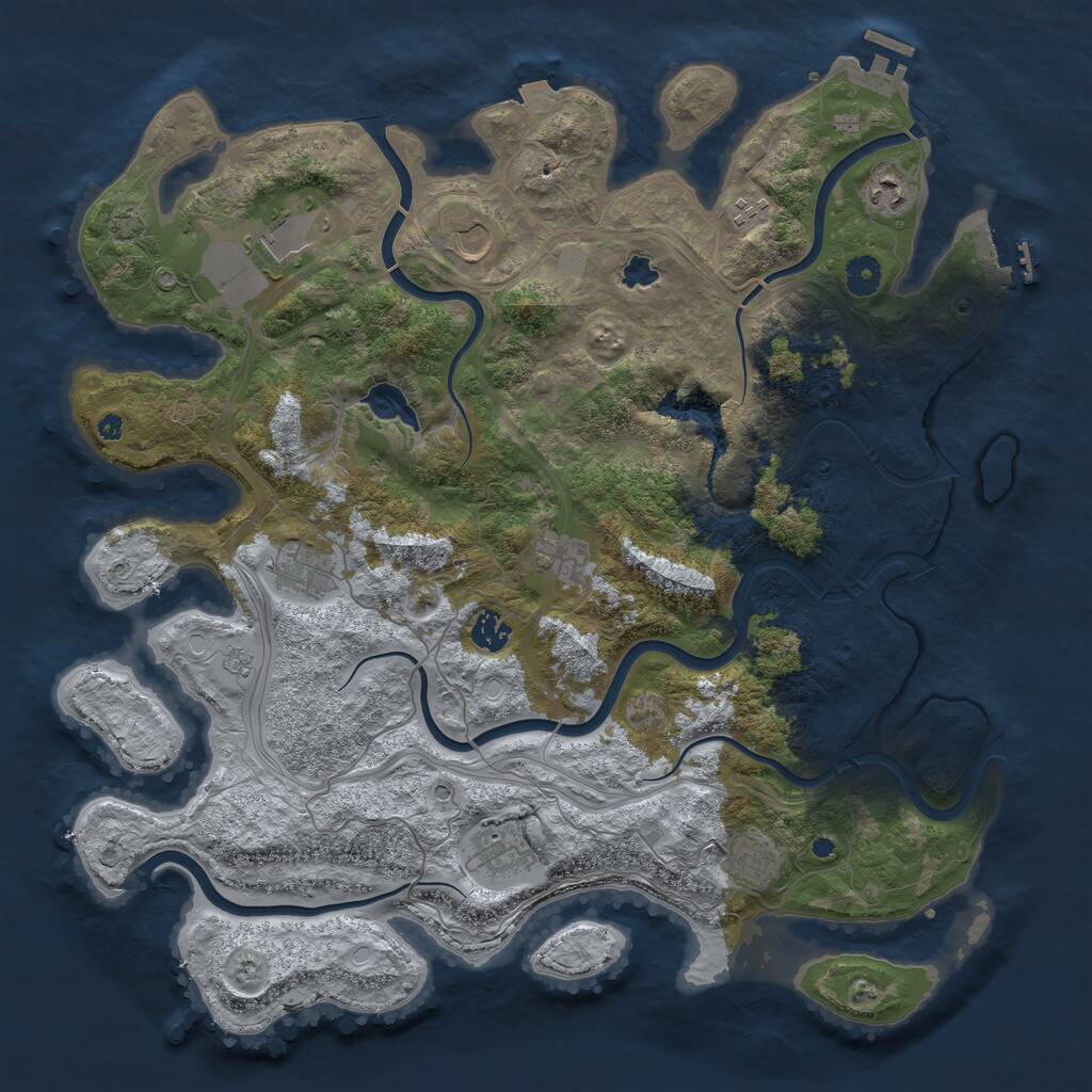 Rust Map: Procedural Map, Size: 4250, Seed: 550526859, 15 Monuments