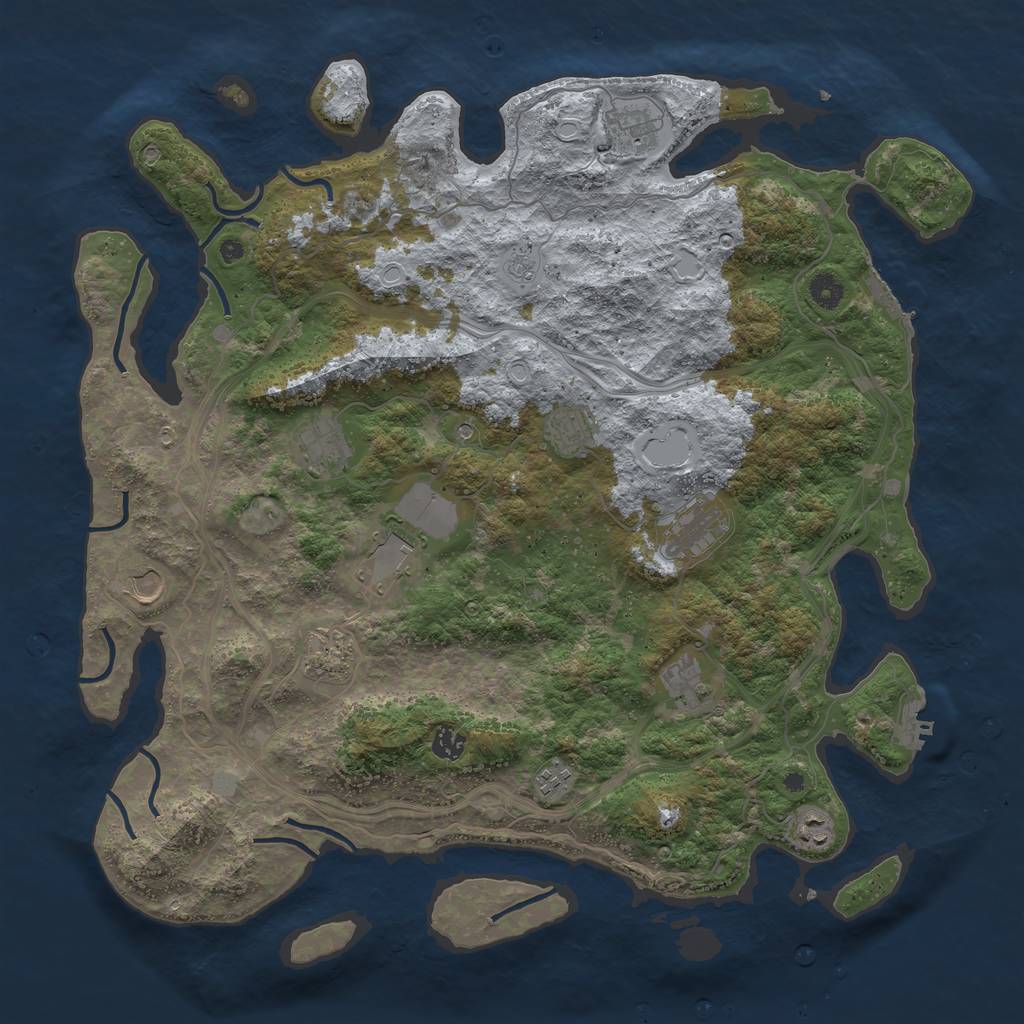 Rust Map: Procedural Map, Size: 4500, Seed: 1580658888, 20 Monuments