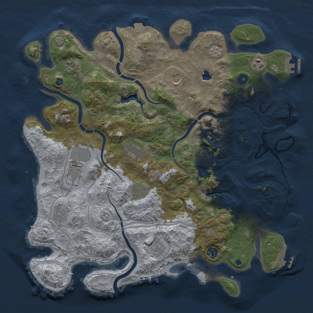 Rust Map: Procedural Map, Size: 4250, Seed: 872558948, 17 Monuments