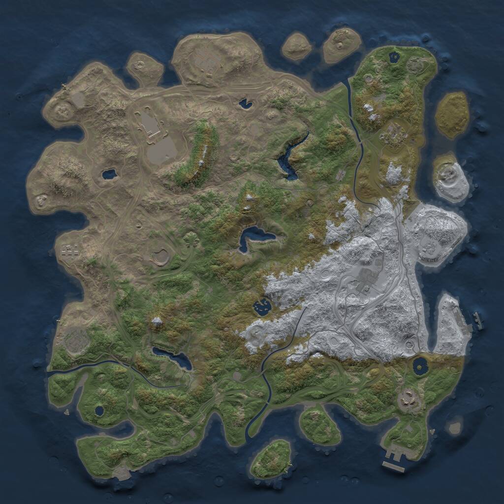 Rust Map: Procedural Map, Size: 4500, Seed: 275548605, 15 Monuments