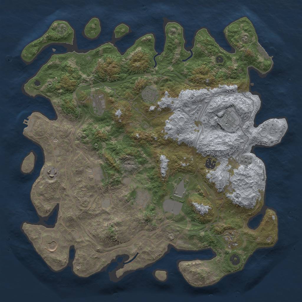 Rust Map: Procedural Map, Size: 4250, Seed: 8479, 20 Monuments
