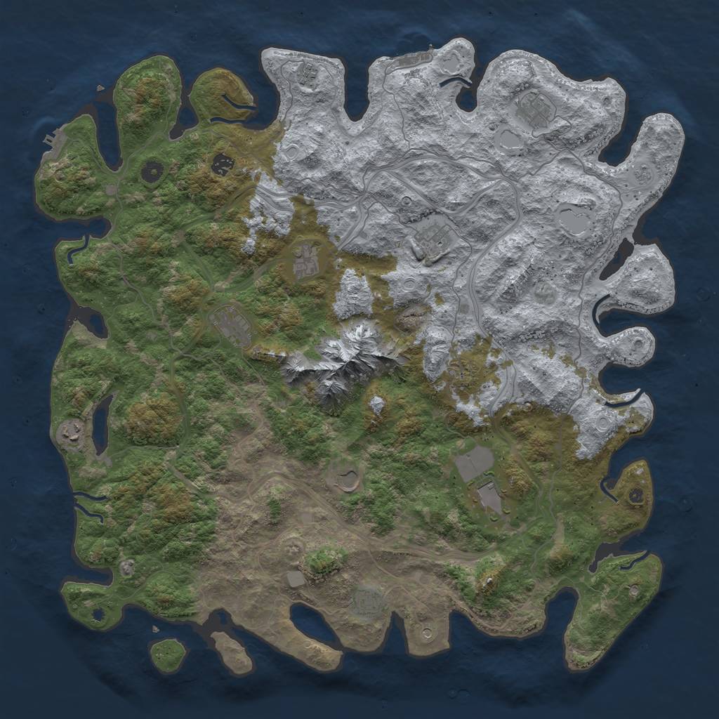 Rust Map: Procedural Map, Size: 5000, Seed: 1805, 20 Monuments