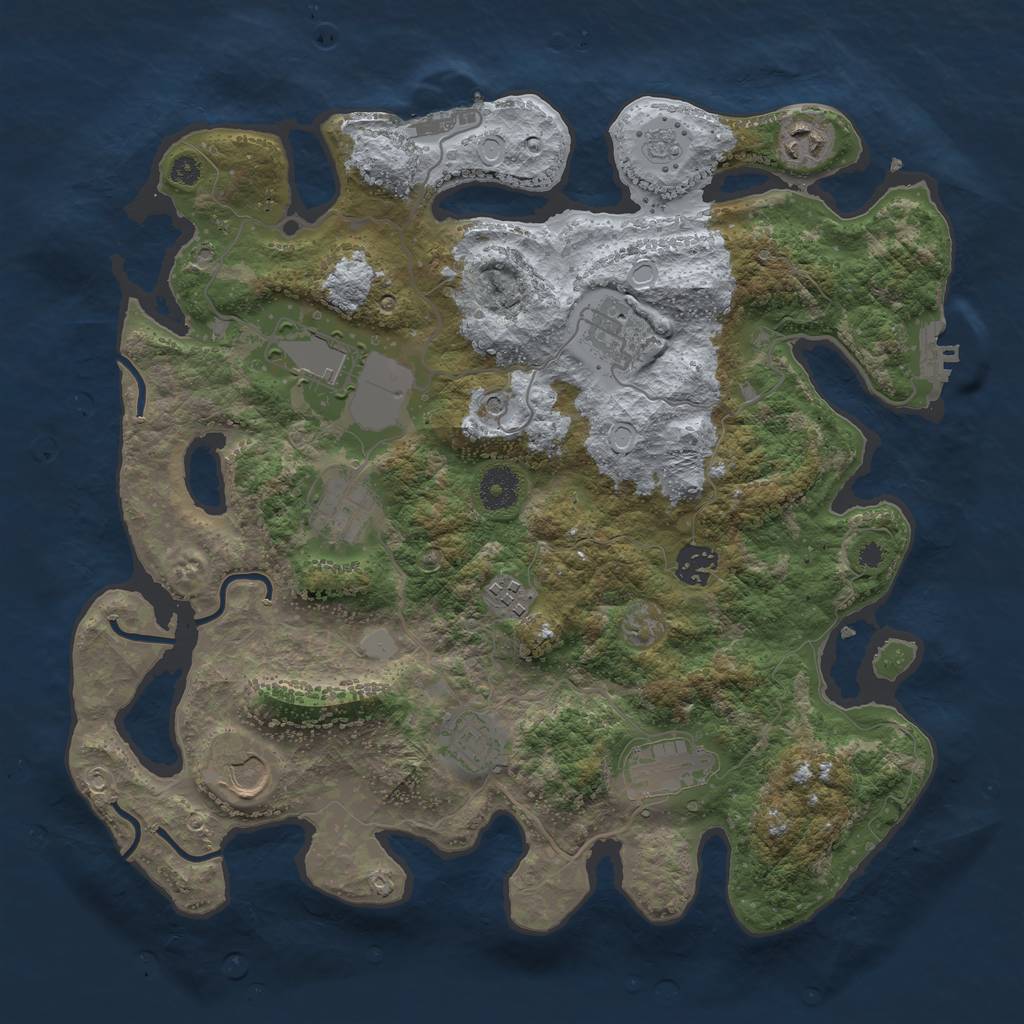 Rust Map: Procedural Map, Size: 3650, Seed: 15326618, 18 Monuments
