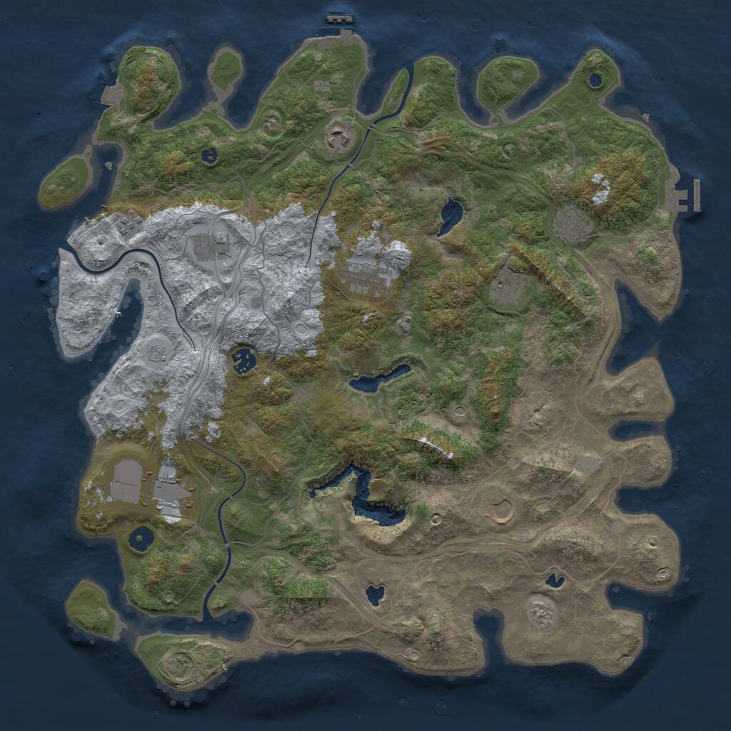Rust Map: Procedural Map, Size: 4500, Seed: 853021446, 15 Monuments