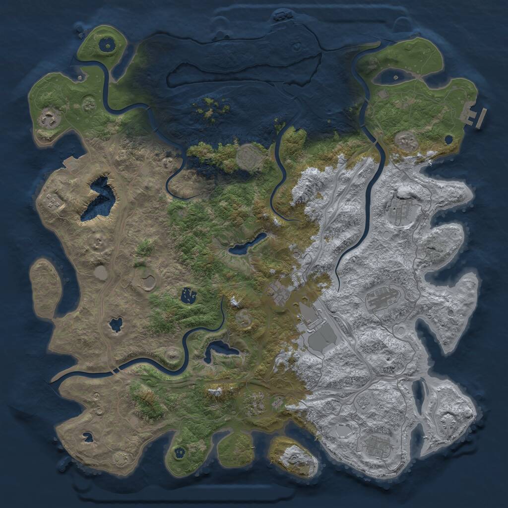 Rust Map: Procedural Map, Size: 4800, Seed: 714875912, 17 Monuments