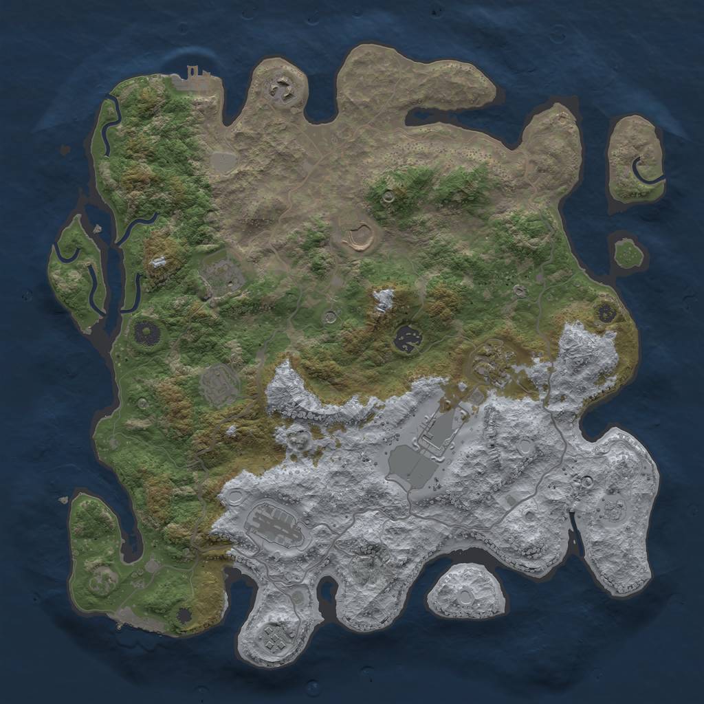 Rust Map: Procedural Map, Size: 4000, Seed: 4564581, 18 Monuments