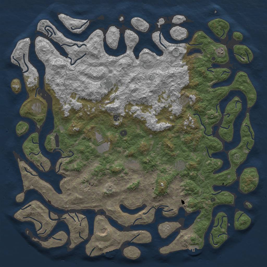 Rust Map: Procedural Map, Size: 6000, Seed: 28112001, 16 Monuments