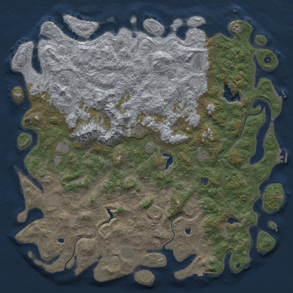 Rust Map: Procedural Map, Size: 6000, Seed: 28112001, 17 Monuments
