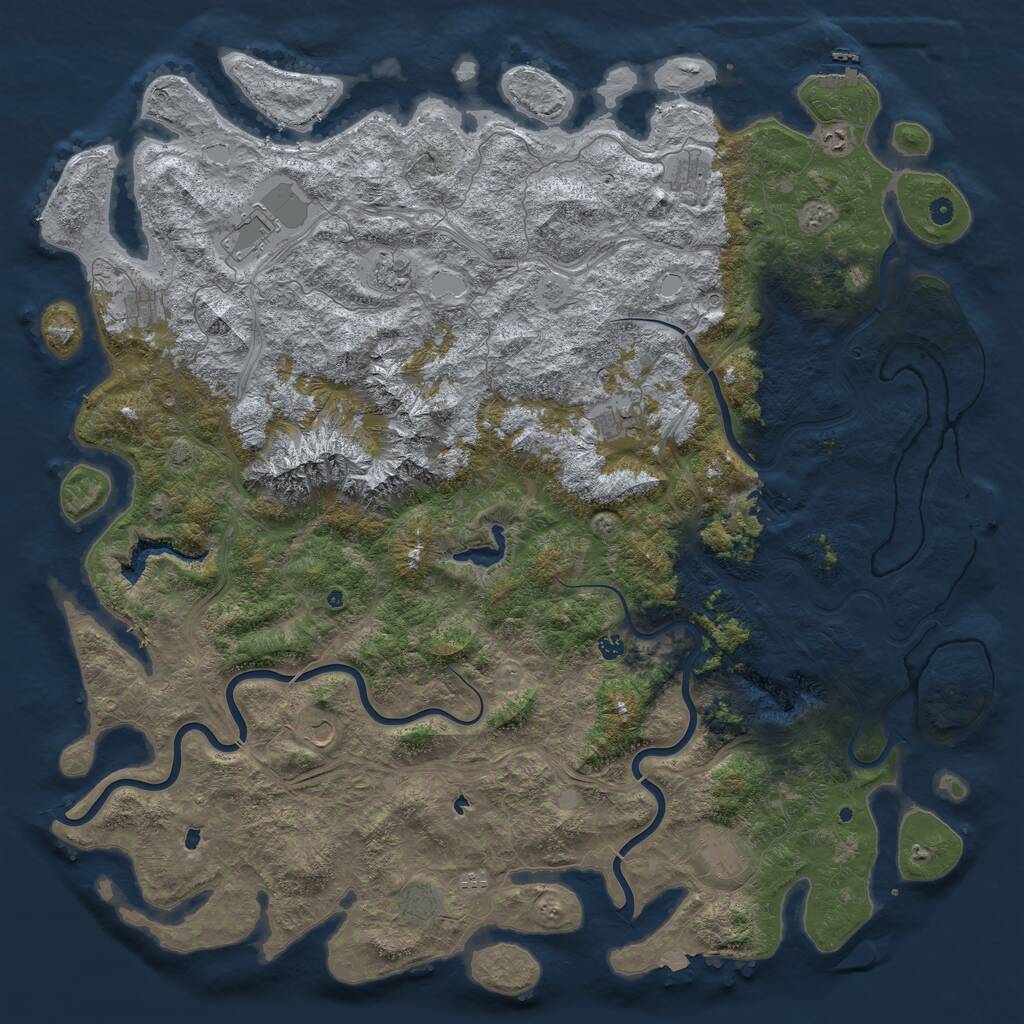 Rust Map: Procedural Map, Size: 6000, Seed: 28112001, 17 Monuments