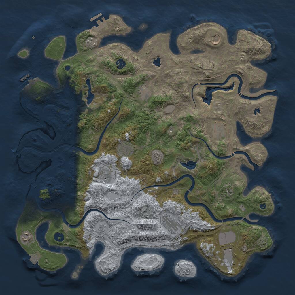 Rust Map: Procedural Map, Size: 4500, Seed: 2543, 17 Monuments