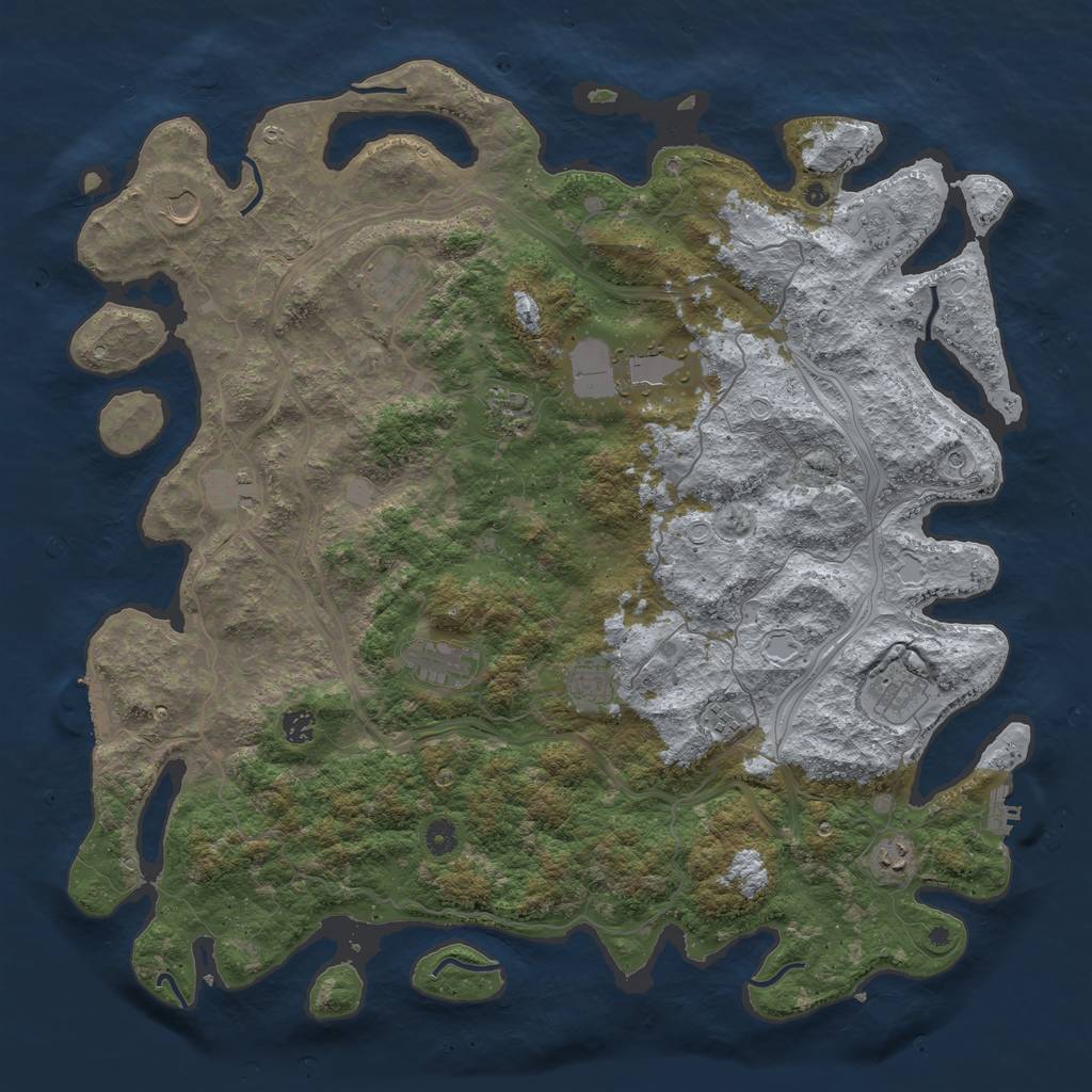 Rust Map: Procedural Map, Size: 4800, Seed: 954367410, 20 Monuments