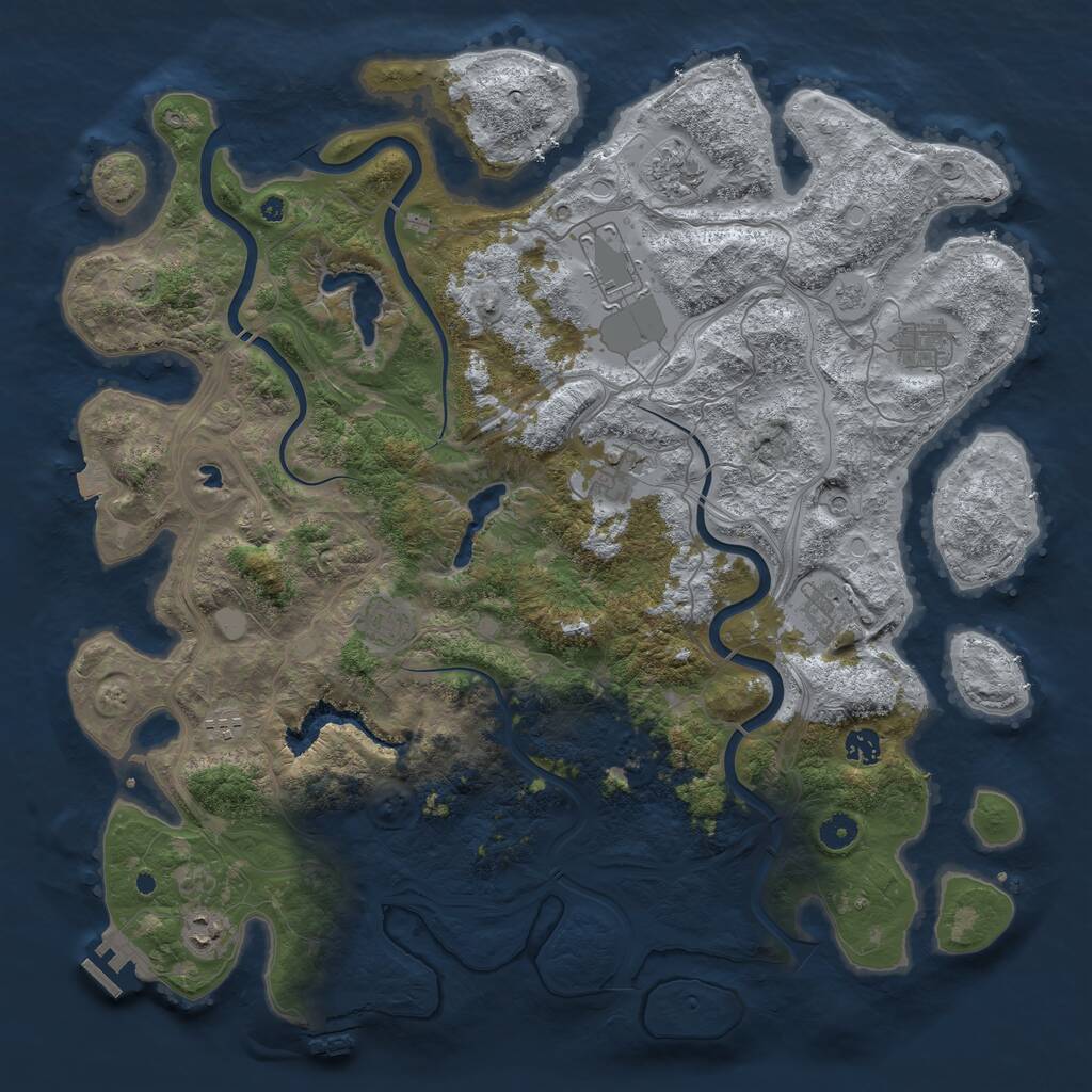 Rust Map: Procedural Map, Size: 4500, Seed: 857279620, 15 Monuments