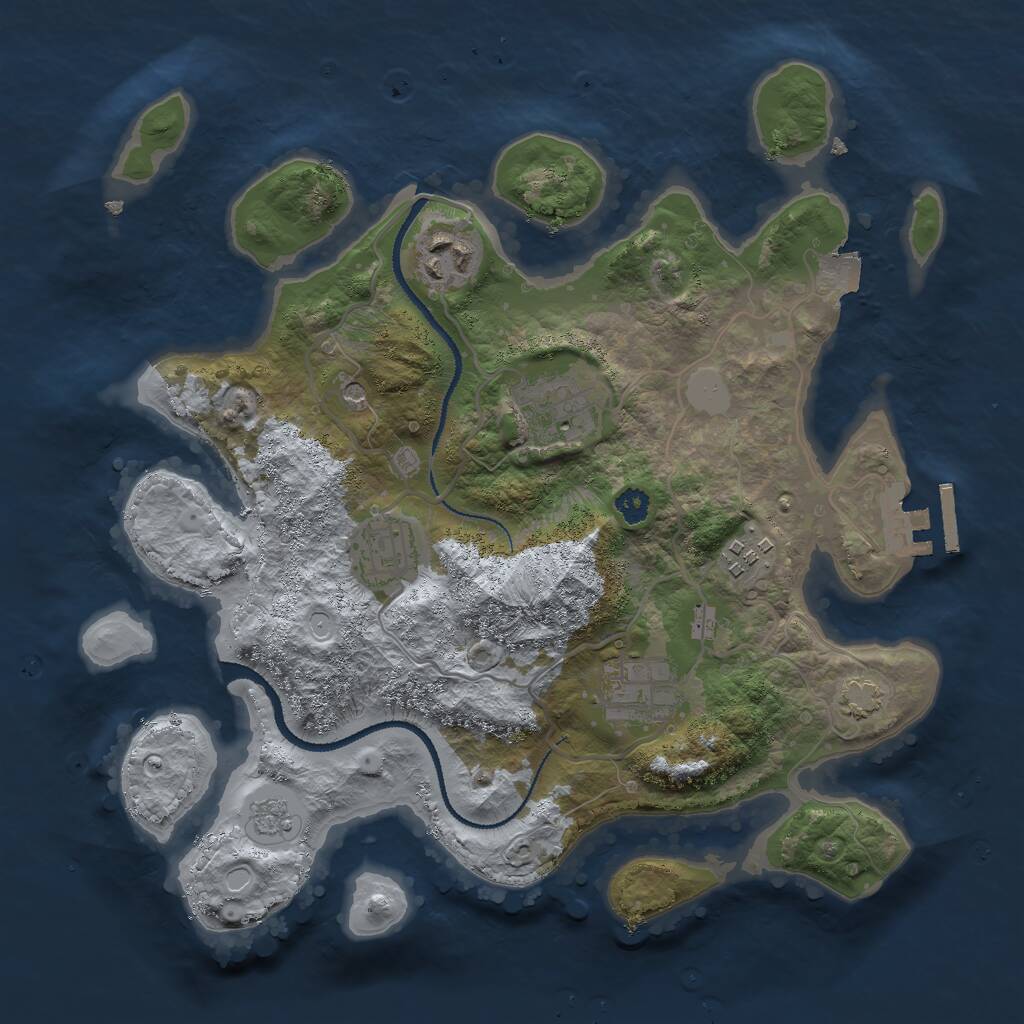 Rust Map: Procedural Map, Size: 3000, Seed: 58825030, 10 Monuments