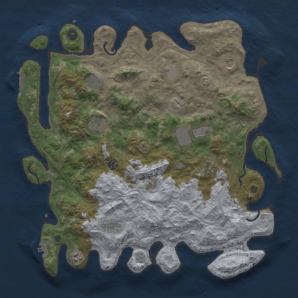 Rust Map: Procedural Map, Size: 4300, Seed: 82682861, 19 Monuments