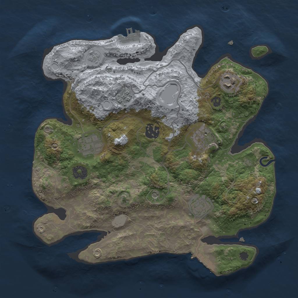 Rust Map: Procedural Map, Size: 3000, Seed: 1554009174, 15 Monuments