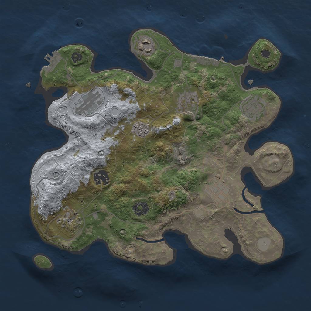 Rust Map: Procedural Map, Size: 3000, Seed: 1885884772, 16 Monuments
