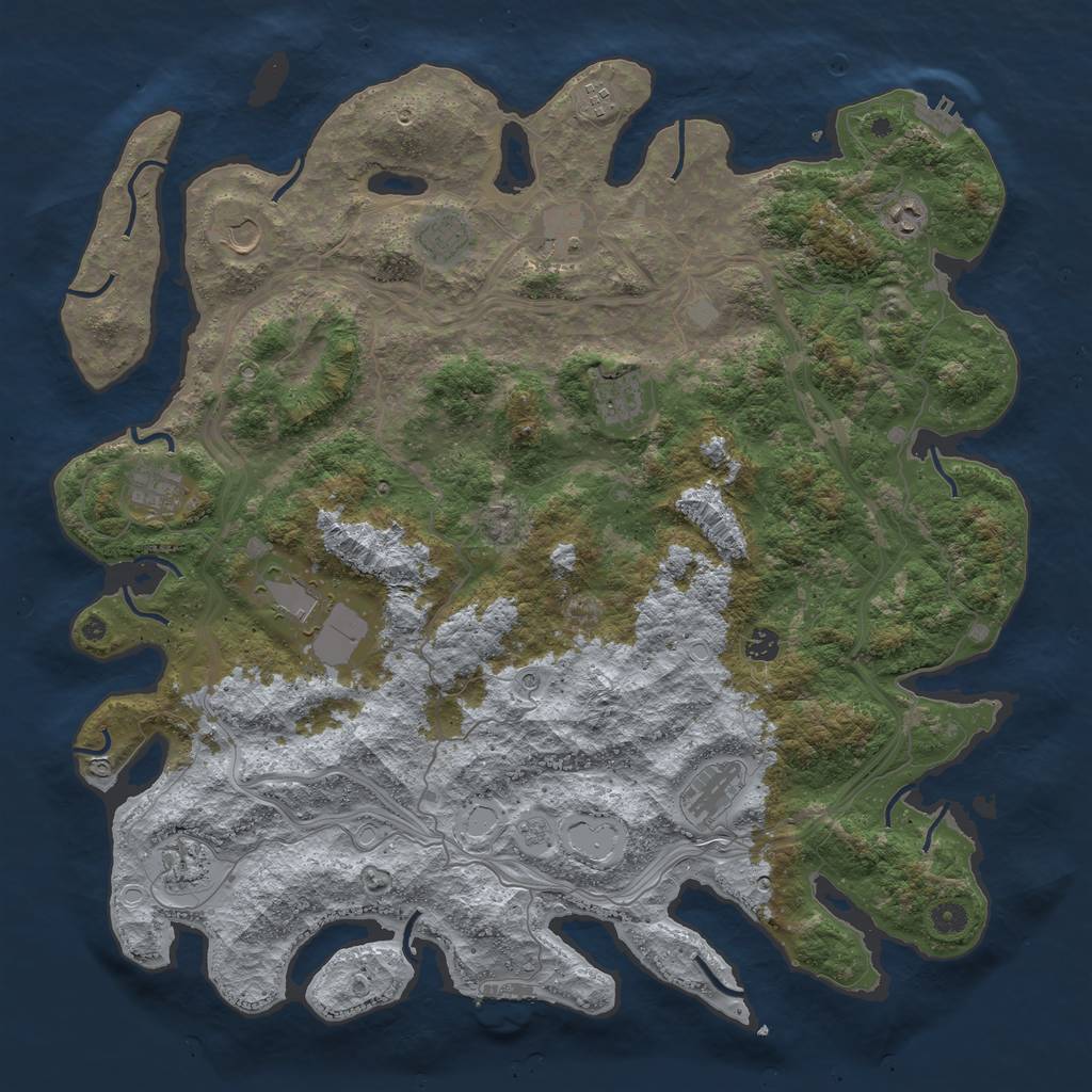 Rust Map: Procedural Map, Size: 4800, Seed: 846153, 20 Monuments