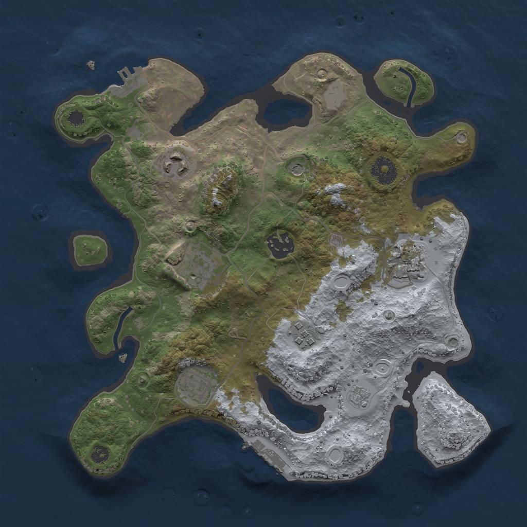 Rust Map: Procedural Map, Size: 2985, Seed: 5252523, 15 Monuments
