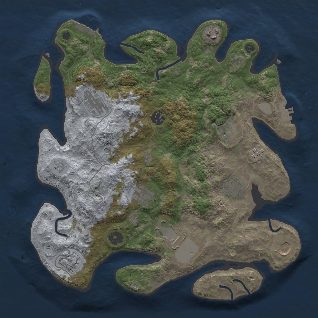 Rust Map: Procedural Map, Size: 3500, Seed: 1478845102, 19 Monuments