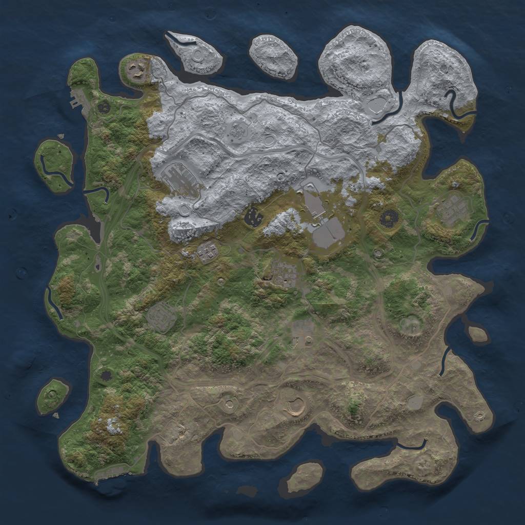 Rust Map: Procedural Map, Size: 4250, Seed: 98426872, 19 Monuments