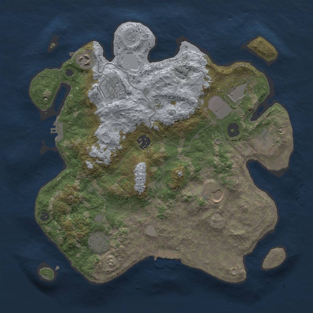 Rust Map: Procedural Map, Size: 3500, Seed: 532260037, 16 Monuments