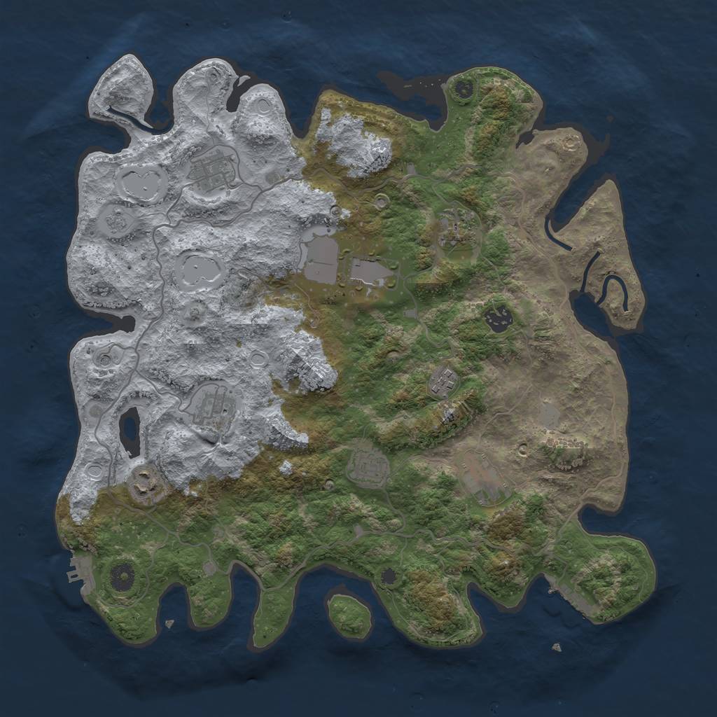 Rust Map: Procedural Map, Size: 4000, Seed: 780067000, 18 Monuments