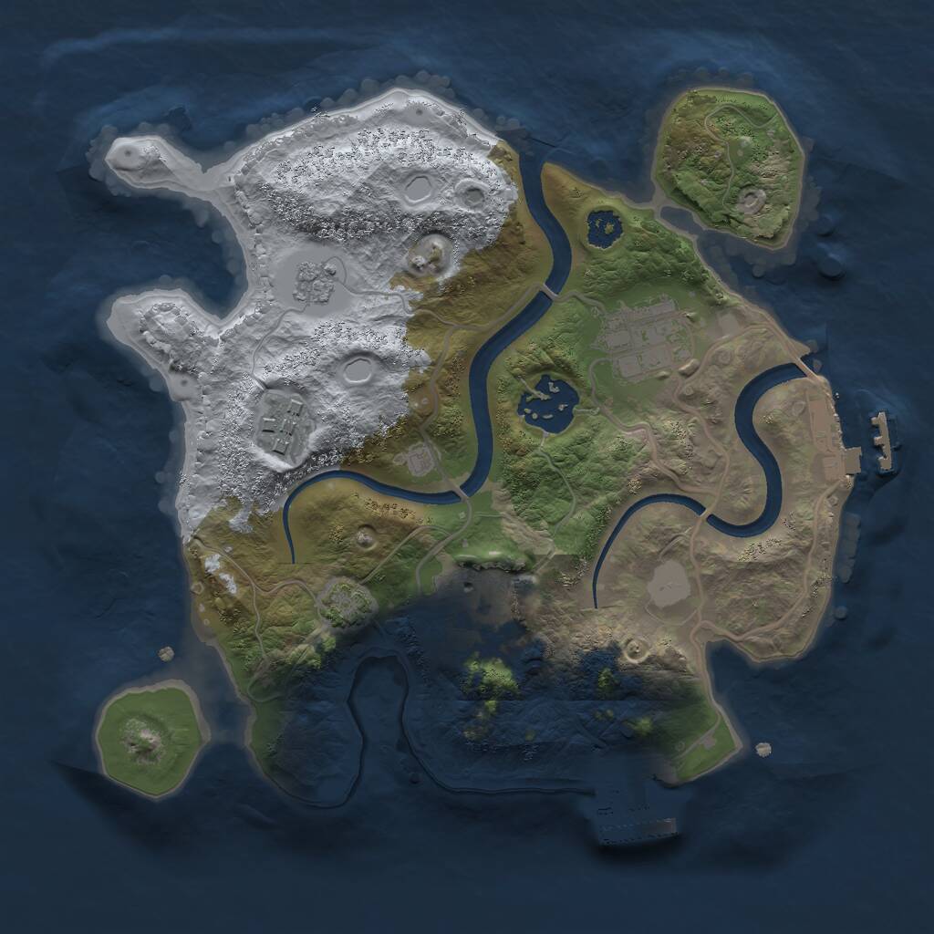 Rust Map: Procedural Map, Size: 2500, Seed: 66674244, 9 Monuments
