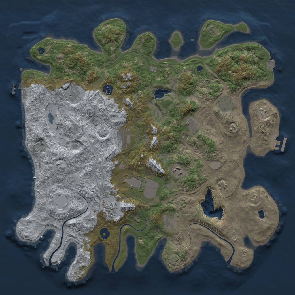 Rust Map: Procedural Map, Size: 4250, Seed: 848070788, 16 Monuments