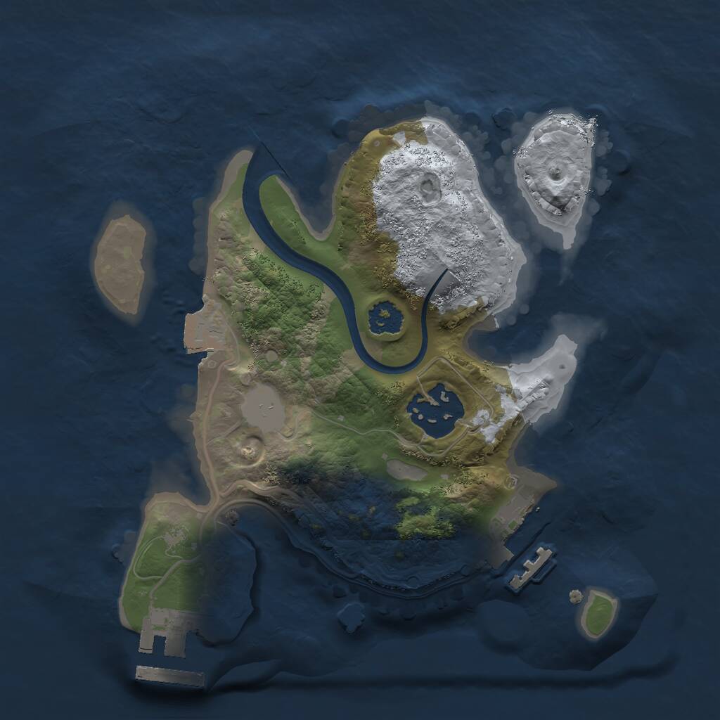 Rust Map: Procedural Map, Size: 2100, Seed: 432466, 4 Monuments