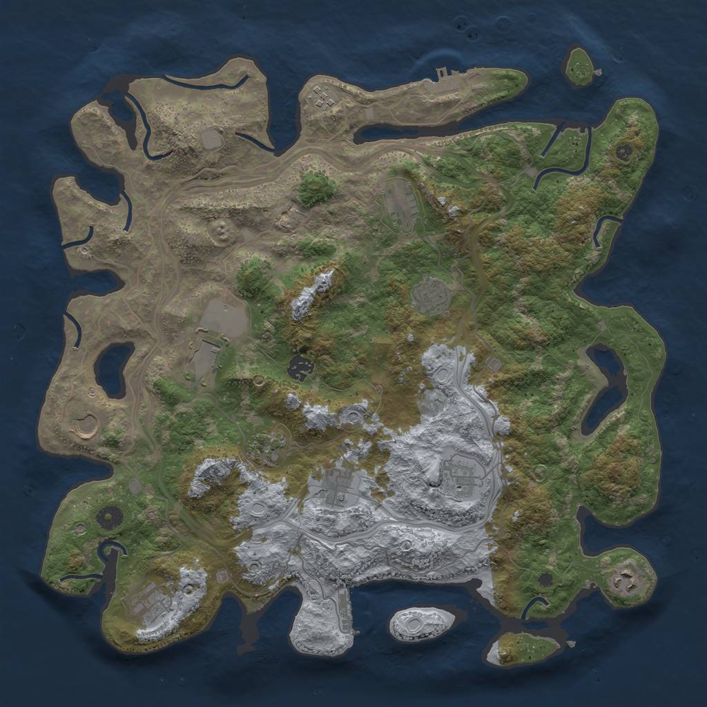 Rust Map: Procedural Map, Size: 4250, Seed: 145869481, 19 Monuments