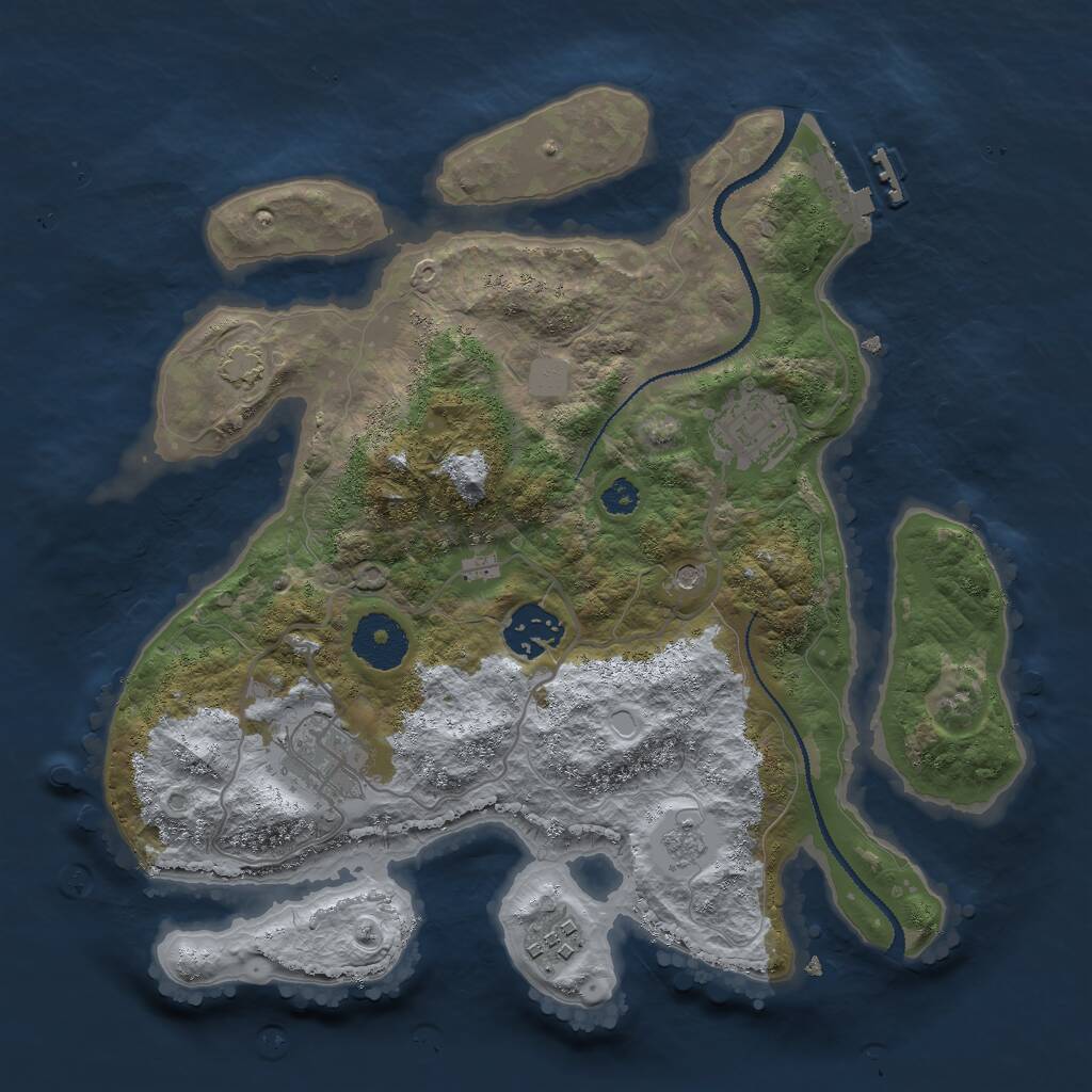 Rust Map: Procedural Map, Size: 3000, Seed: 169422422, 9 Monuments