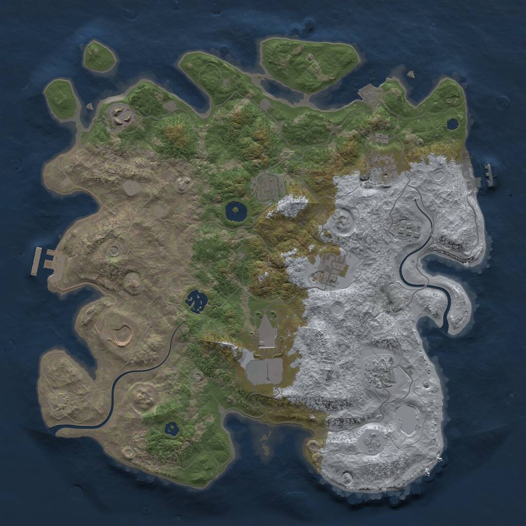Rust Map: Procedural Map, Size: 3700, Seed: 1475357809, 15 Monuments