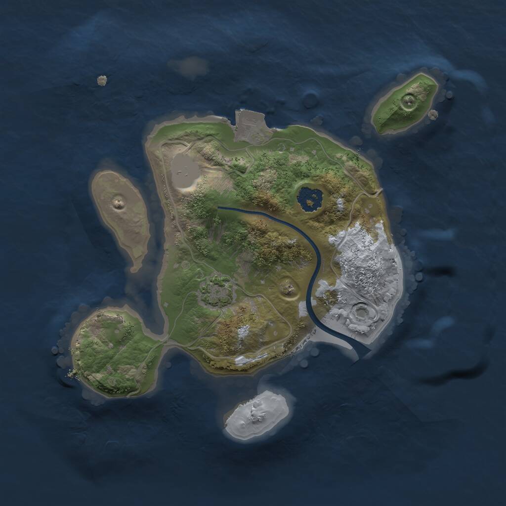 Rust Map: Procedural Map, Size: 2000, Seed: 789126670, 2 Monuments